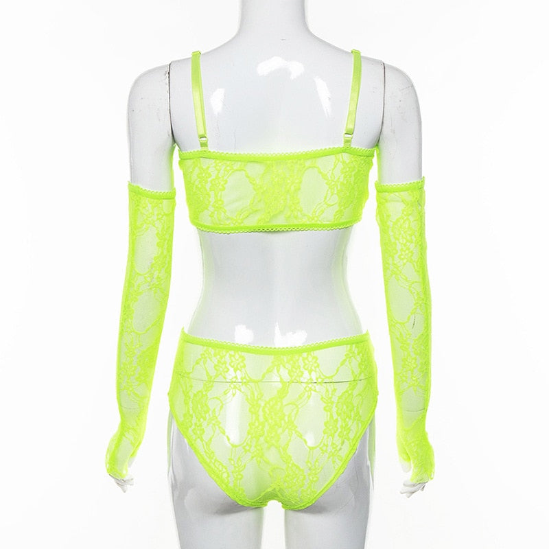 lime green underwear set