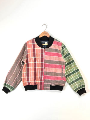 Sophia Reversible Kantha Bomber - Plaid Blessing M - Transcend