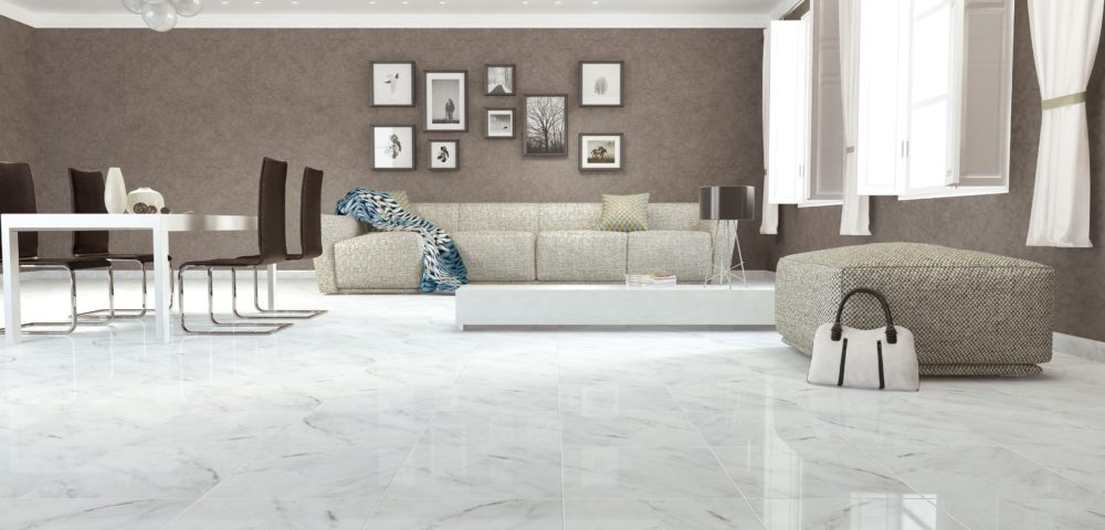 carrara marble living room