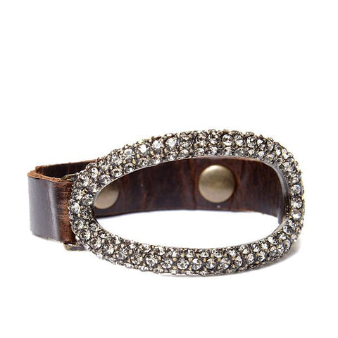 Pave Crystal Bar Leather Bracelet – Rebel Designs, Inc.