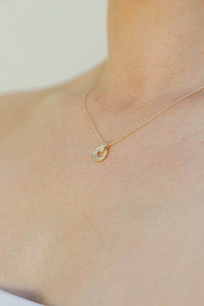 Diamanté Round Pendant Necklace