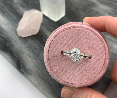 diamond engagement ring and fitted wedding band