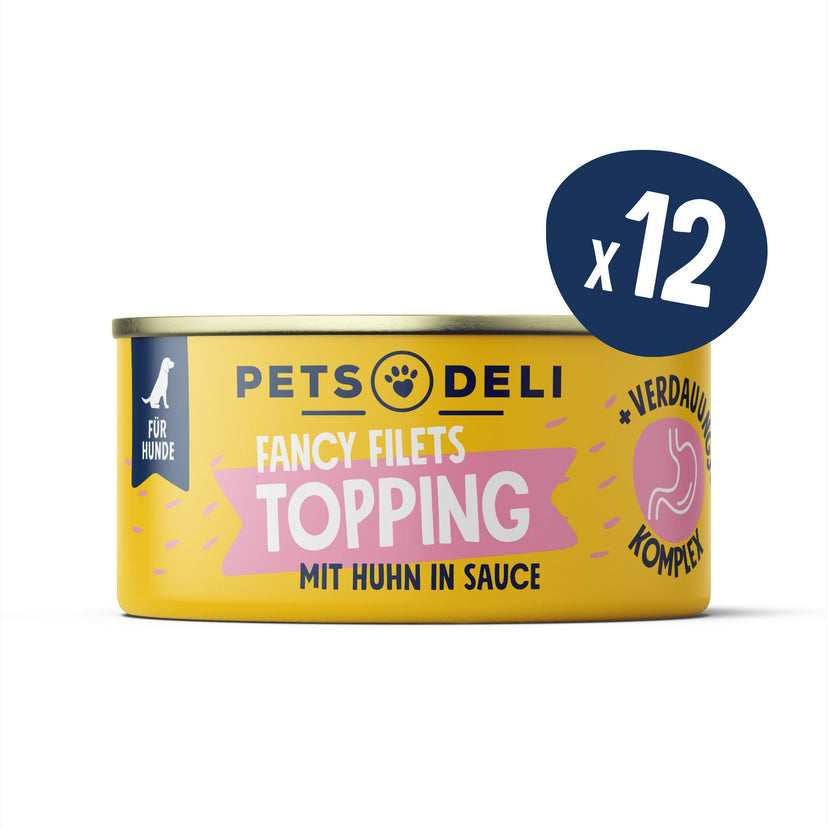 Fancy Filets Topping mit Huhn in Soße für Hunde - 12x70g