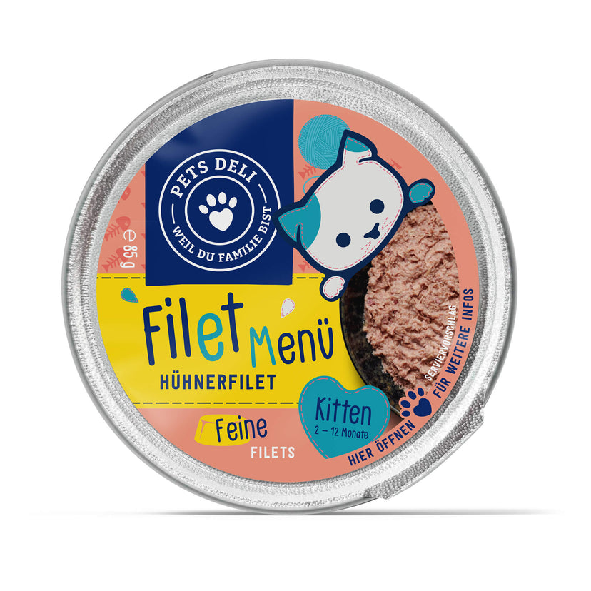 Nassfutter Junior Filet Menü Hühnerfilet für Katzen