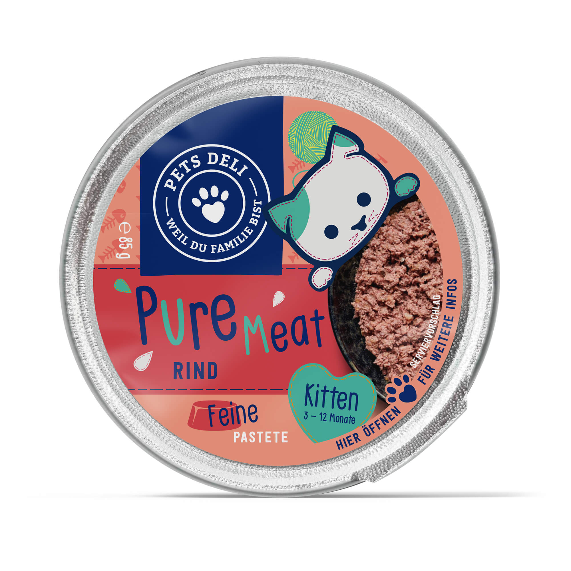 Nassfutter Junior Pure Meat Rind und Geflügel für Katzen