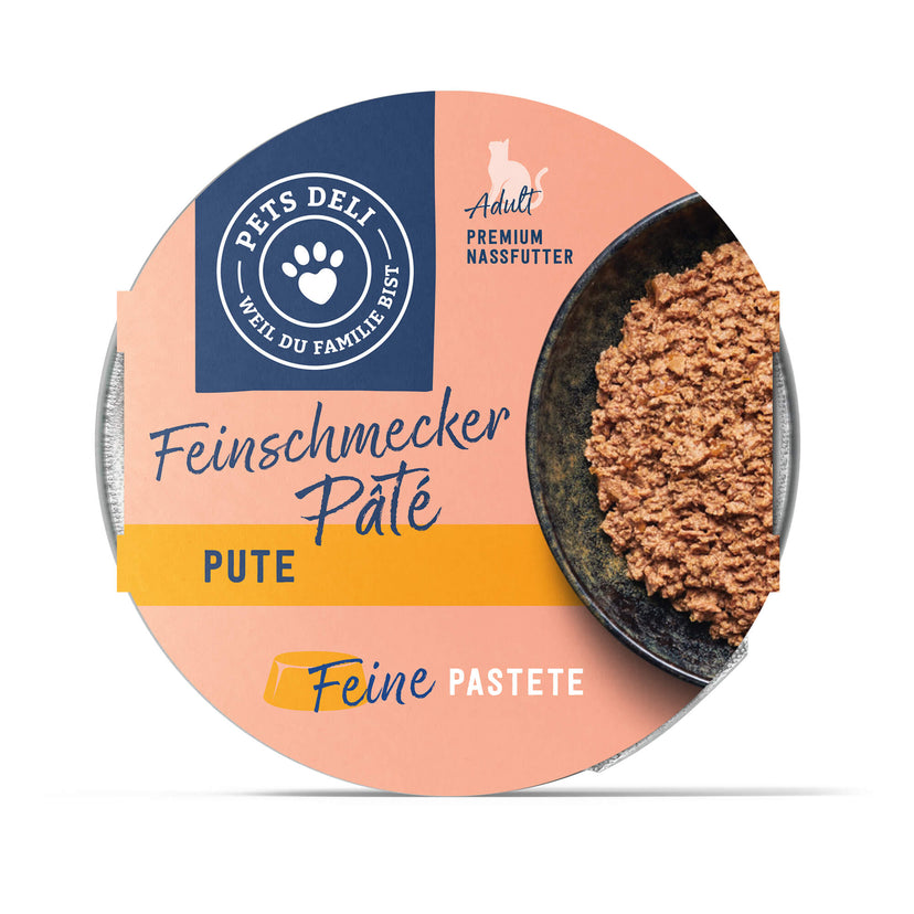 Nassfutter "Feinschmecker Pâté" Pute für Katzen