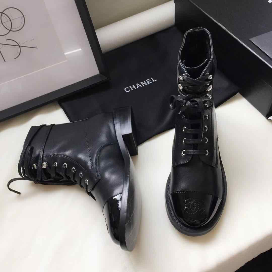 chanel flat ankle boots