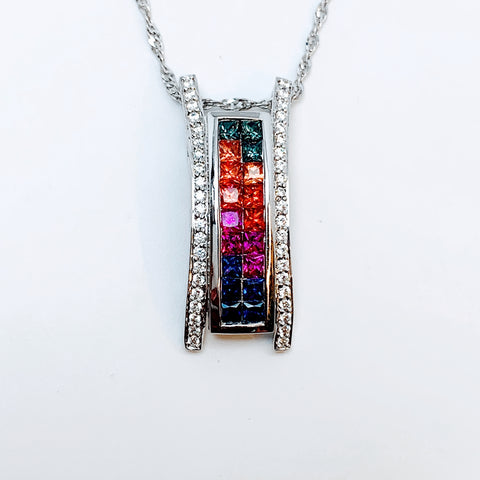 Silver Topped Gold, Diamond And Multicolor Sapphire Necklace Available For  Immediate Sale At Sotheby's