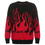 RED CHAINNING HOT KNITTED SWEATER