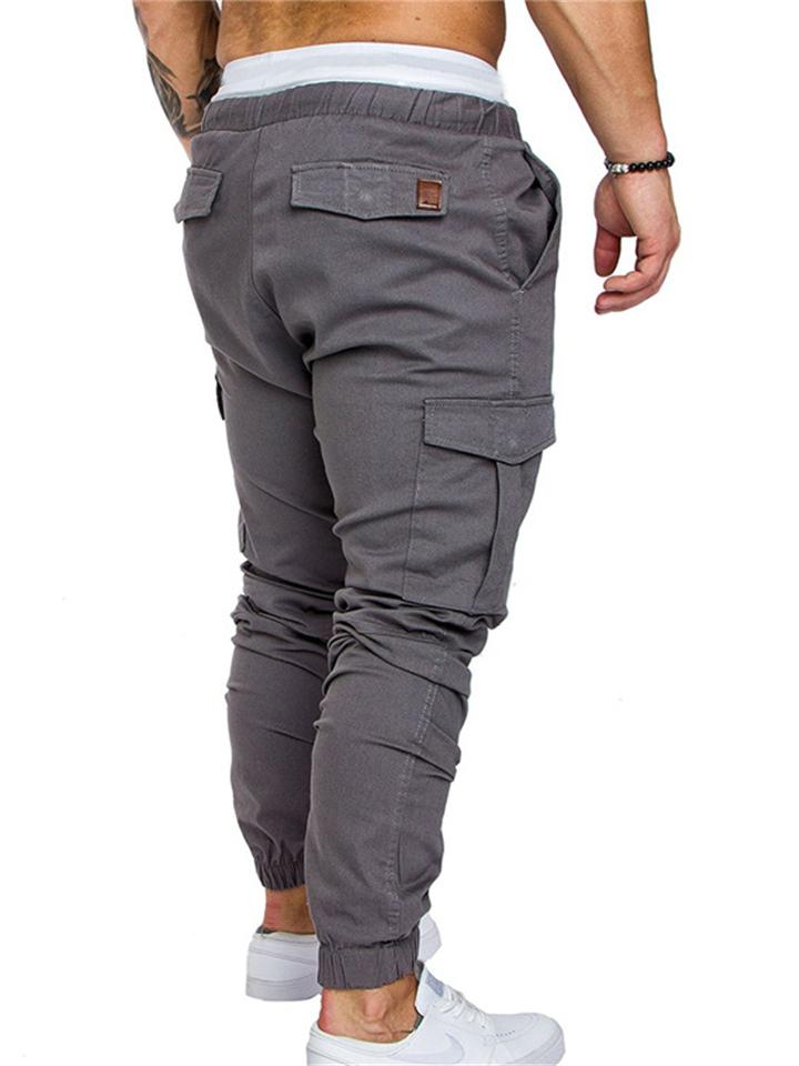 Men’s Elastic Waist Drawstring Multi Pocket Cargo Pants – OnlyLuve