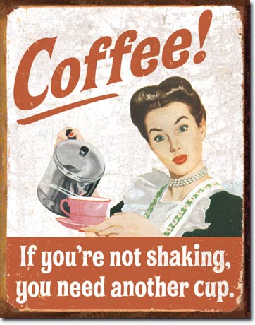 Funny Retro Poster Drink Coffee Do Stupid Things Faster With More Energy -  Ephemera Art Print 