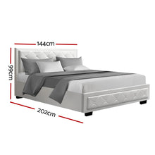 Load image into Gallery viewer, Artiss Tiyo Bed Frame PU Leather Gas Lift Storage - White Double