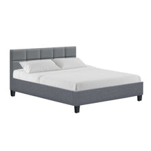 Load image into Gallery viewer, Artiss Tino Bed Frame Queen Size Grey Fabric