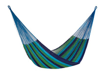 Load image into Gallery viewer, Mayan Legacy King Size Outdoor Cotton Mexican Hammock in Oceanica Colour