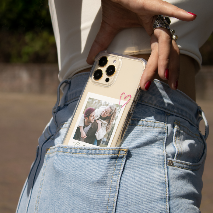 Handel Vuil gemakkelijk Transparant telefoonhoesje met polaroid foto - My Customized