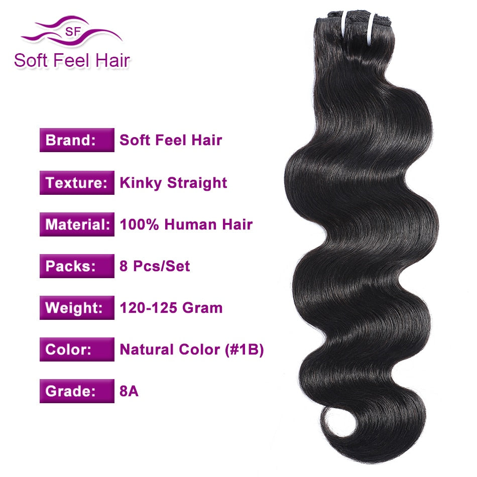 body wave clip in hair extensions