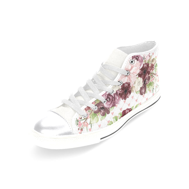 burgundy floral shoes