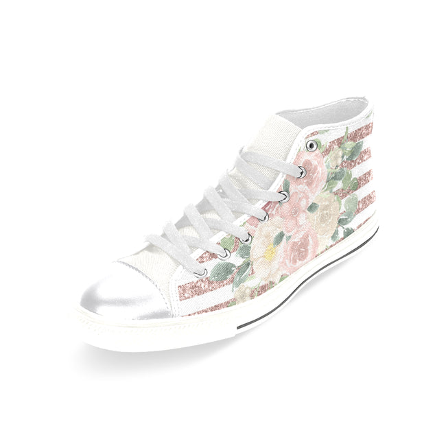 Sweet Pink Floral Shoes, Glitter Art 