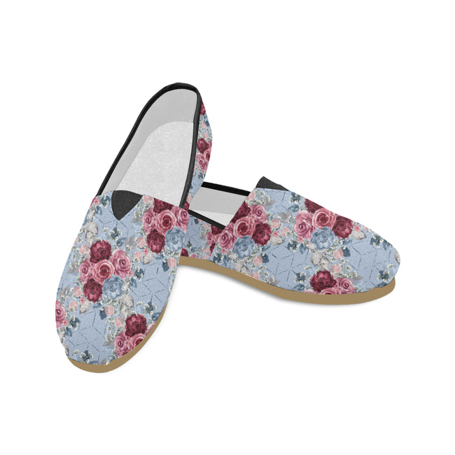 burgundy floral shoes