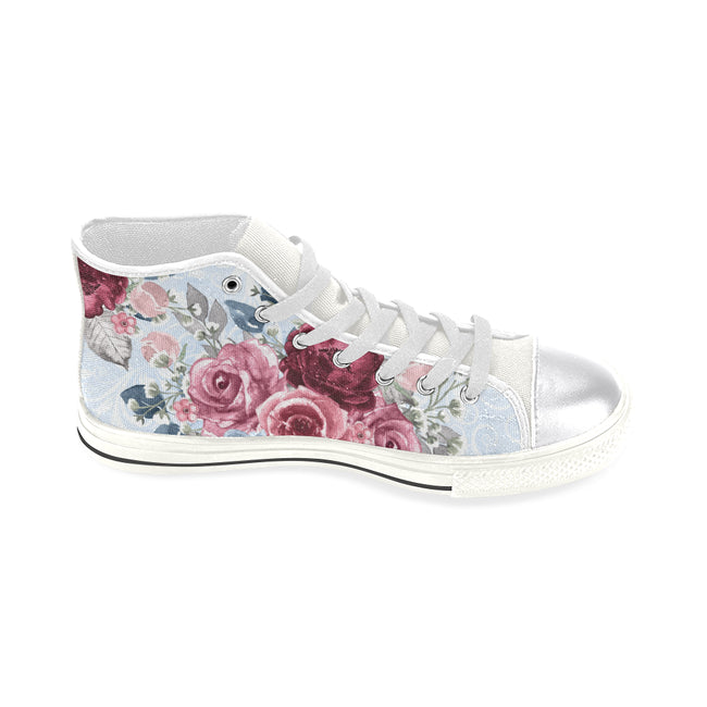 burgundy floral shoes