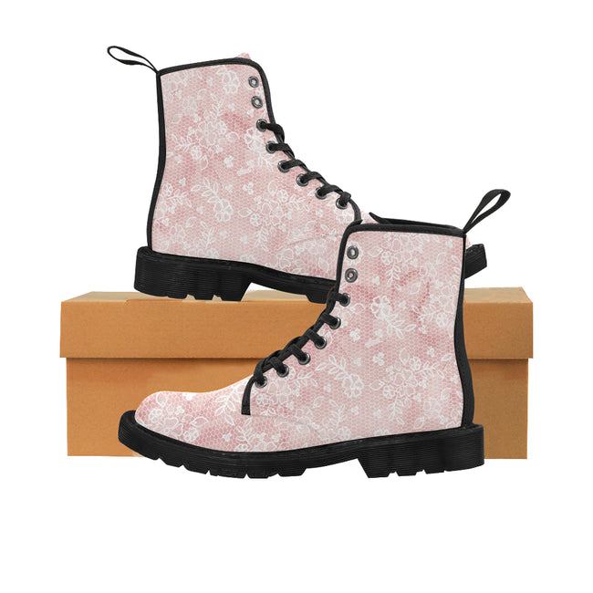 Pink Floral Boots, Lineart Floral 