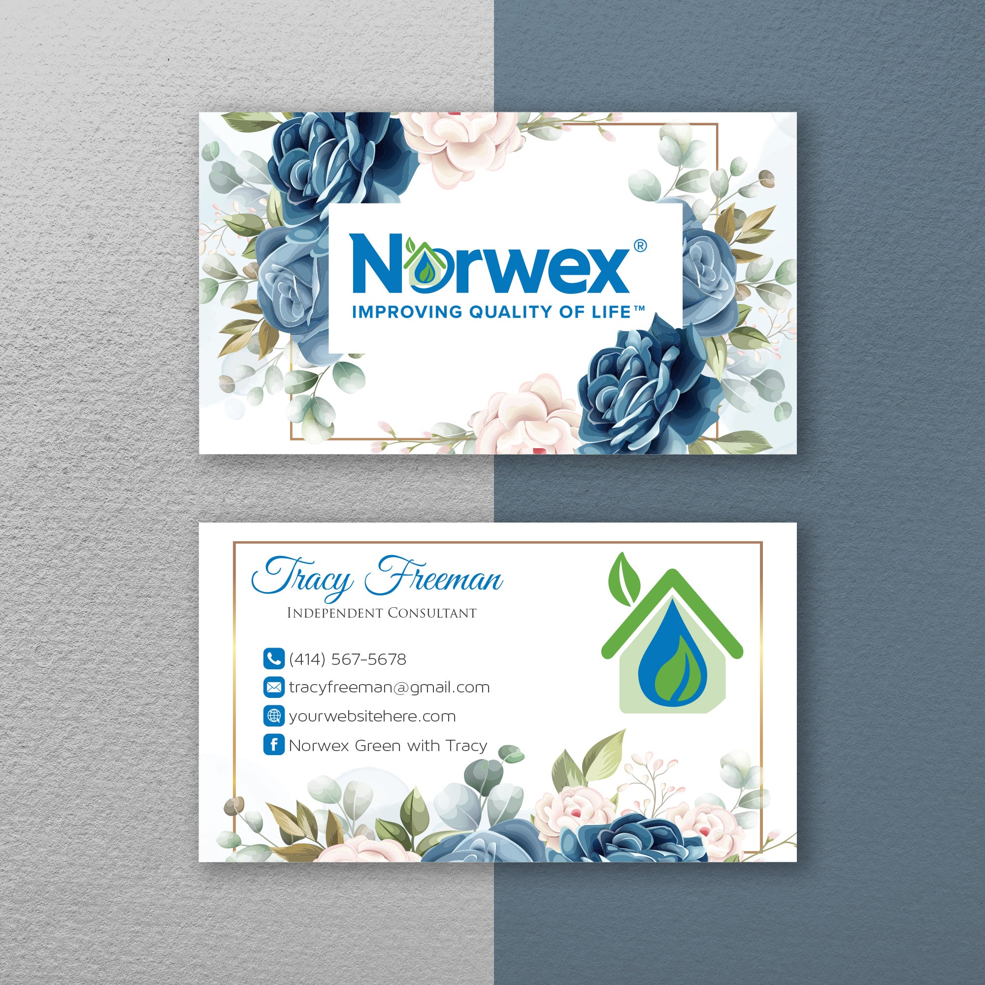 Norwex Business Cards Personalized Floral Norwex Template Nr24 Toboart