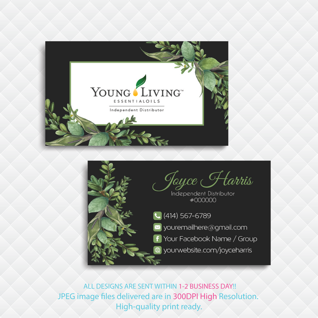 Young Living Business Cards Personalized Young Living Cards Yl27