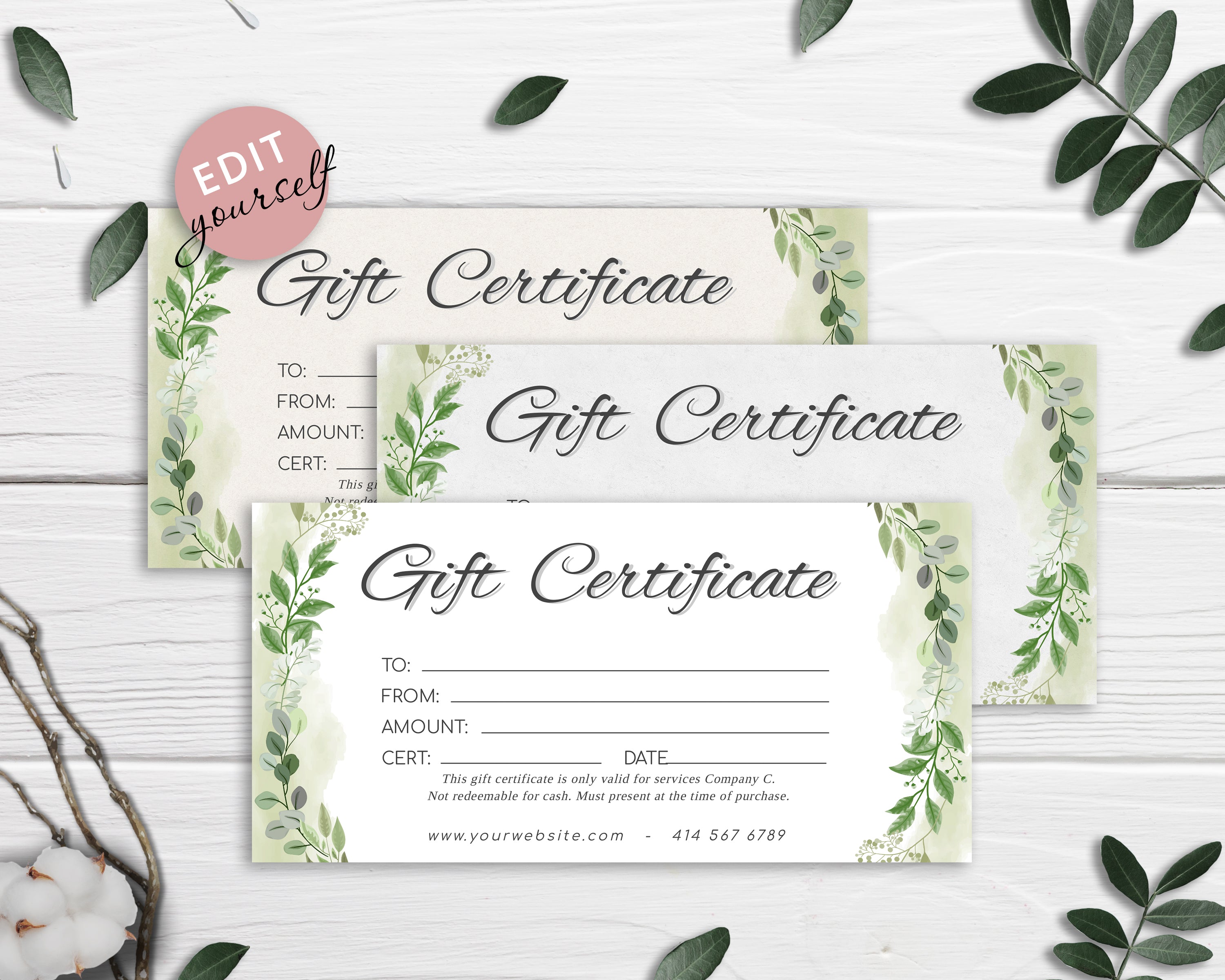 DIY Gift Certificate Template, Printable Gift Card, Gift Voucher In Homemade Gift Certificate Template