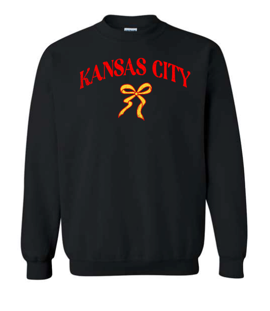 Custom Mascot Name Crewneck with Bow youth