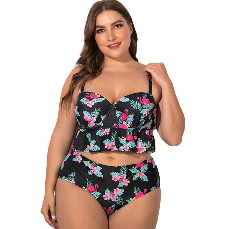 plus size high waisted two piece bathing suits