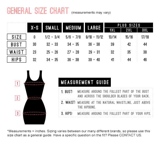 Size Chart – Savage & Chic