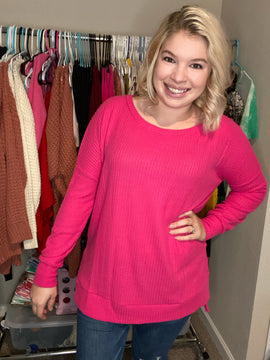 Hot pink sweater shirt