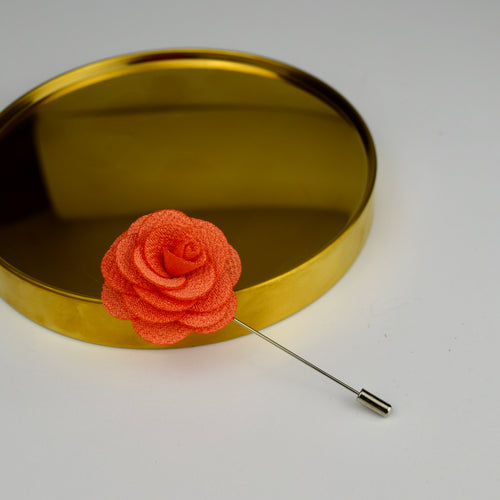 Gold Silk Flower Lapel Pin