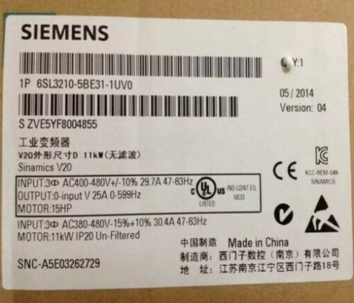 Siemens Invertor G120c Pn 1p6sl3210-1ke17-5uf1 – Million Warehouse