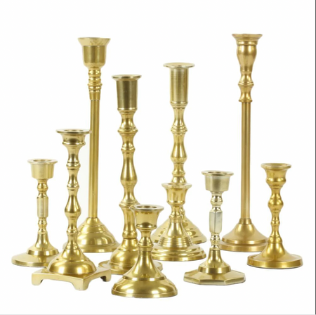 12.5 in. Gold Antique Vintage Metal Candlestick Pillar Candle Holder  250515-GO - The Home Depot