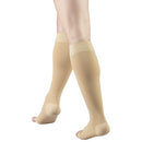 Image of Truform 20-30 mmHg Compression Stocking for Men and Women, Knee High Length, Open Toe, Beige, Large
