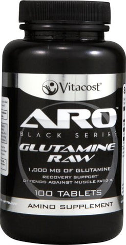 ARO-Vitacost Black Series Glutamine RAW - 1000 mg - 100 Tablets