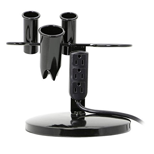 Saloniture Tabletop Blow Dryer & Hair Iron Holder - Salon Appliance Stand w/ 3 Outlets