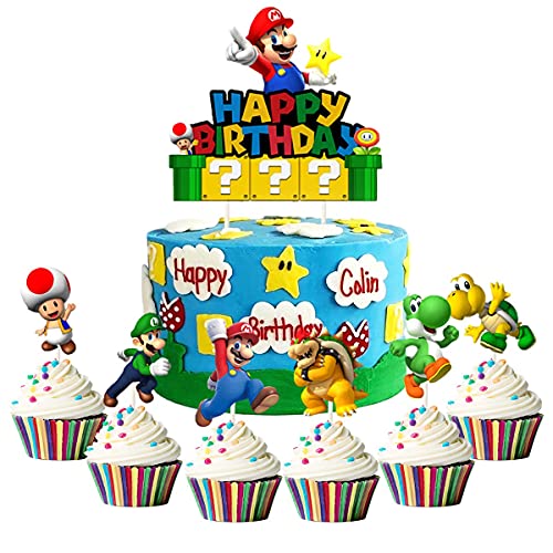 super mario bros birthday cake decorations