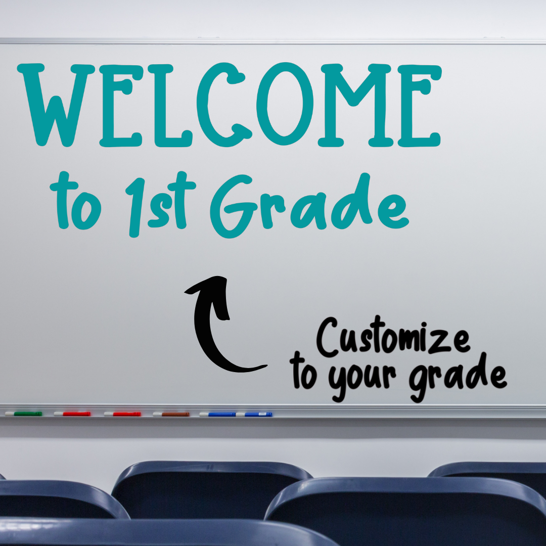 Welcome to school decal, Welcome to Kindergarten, 1st grade, Any grade ...