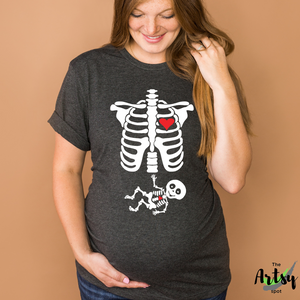 Printify There's A Pumpkin in This Oven, Fall Maternity Shirt Athletic Heather / 3XL