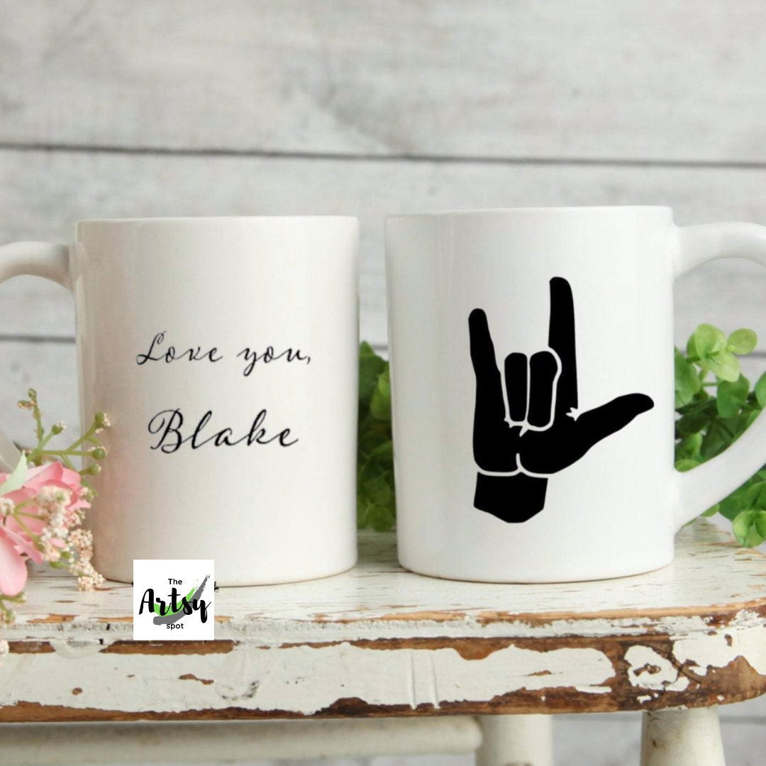 Customized Sign Language Gift Asl Coffee Mugs The Artsy Spot