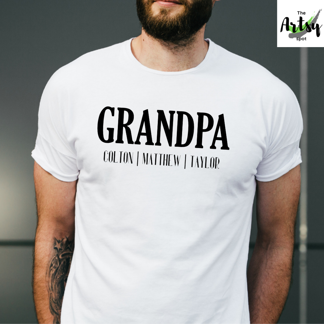 Download Grandpa Shirt With Grandkid S Names Father S Day Gift Grandpa Gift The Artsy Spot