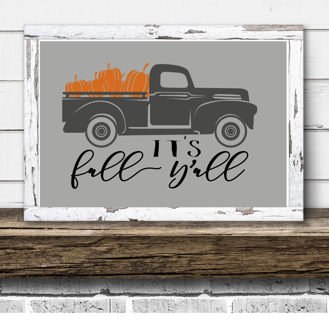 It S Fall Y All Wall Print Fall Farmhouse Decor Pumpkin Truck Wall Art The Artsy Spot