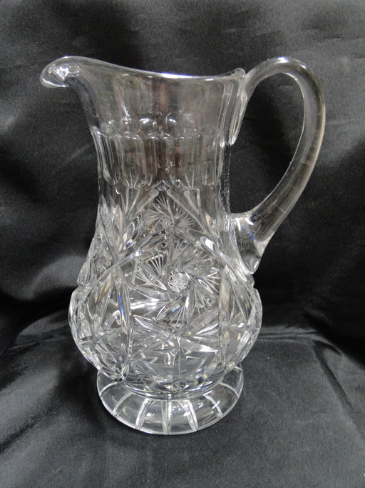 Clear, Pressed Glass w/ Curved Pattern: Serving Pitcher, 9 Tall, As I —  Dishes Encore