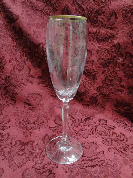 Vintage 'Schott-Zwiesel' Platinum Trim Crystal Champagne Flutes- Set of 6