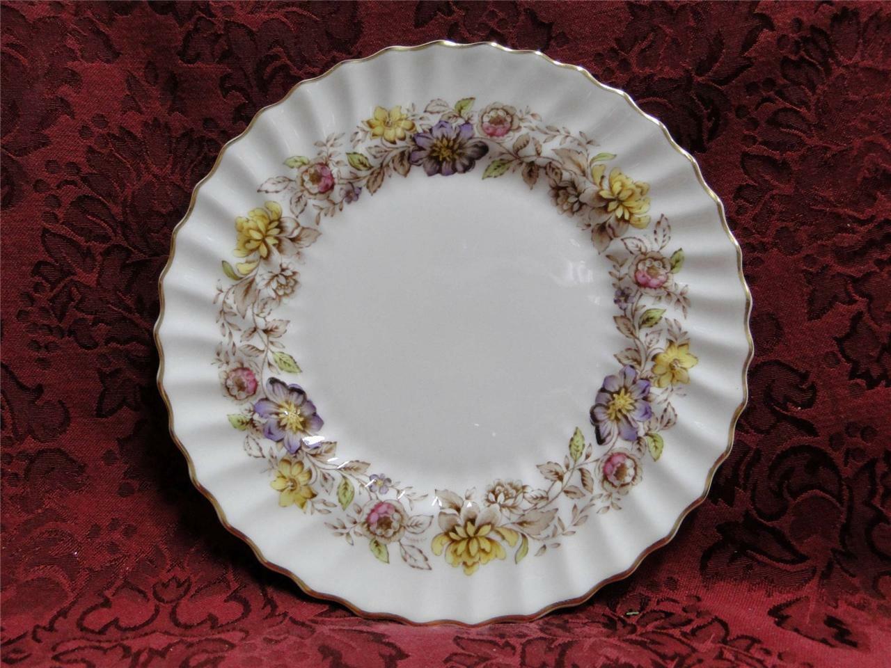 Royal Doulton Mayfair H4897, Multicolored Floral Band: Salad Plate (s), 8 1/4"