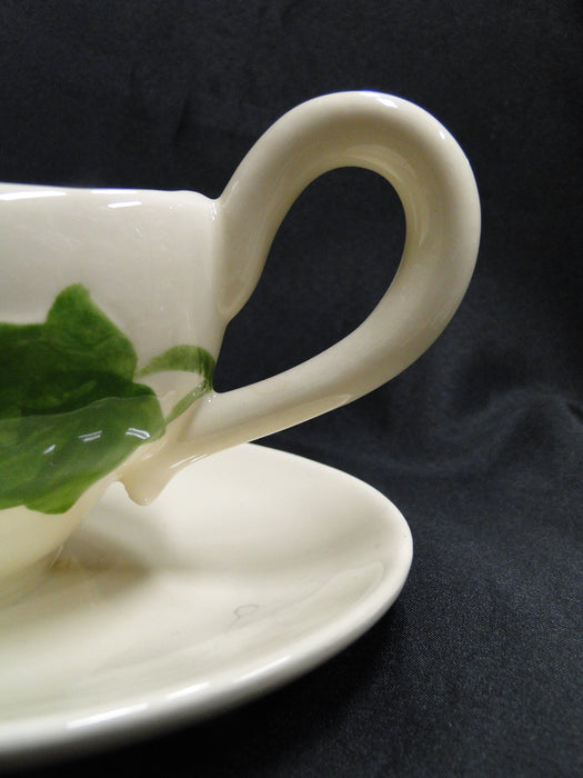 Franciscan Ivy (USA), Green: Gravy Boat & Attached Underplate, Chip, As Is