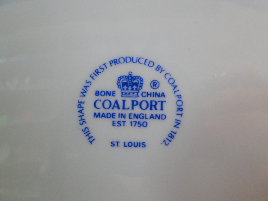 Coalport St Louis, White w/ Blue, Rust, Gold: Sugar Bowl & Lid, 3 3/4" Tall