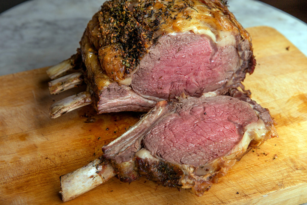 Roasted Black Angus Beef Standing Rib Roast 